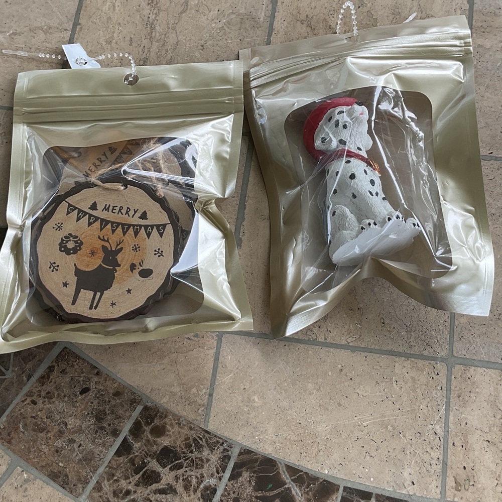Source Unknown Wooden Reindeer & Dalmatian Holiday Ornaments - Brown, White, Red